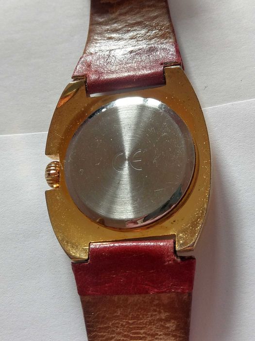 RIVAGE Damski Zegarek  Biała Tarcza Czerwono-Brązowy Pasek Złoty Styl