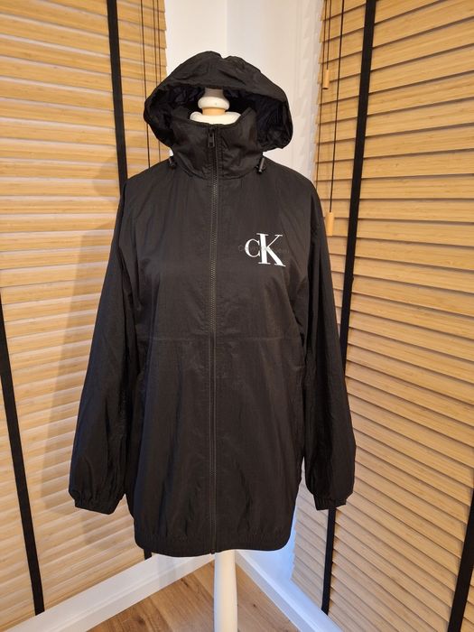 Calvin Klein, męska kurtka wiatrówka z kapturem, r. S
