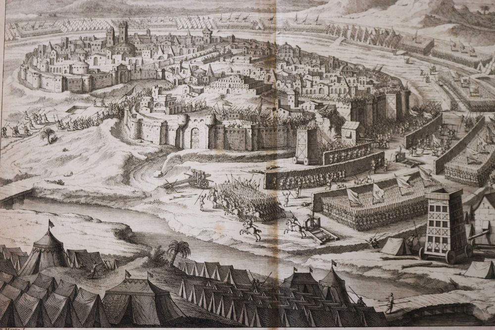 Tomada de Jerusalém por Nabucodonosor  gravura de Picart 1722