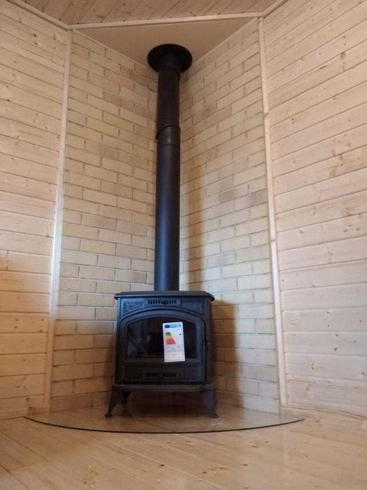 tani PIEC koza k6 ECO żeliwna z dolotem komin zewnętrzy izolowa MONTAŻ