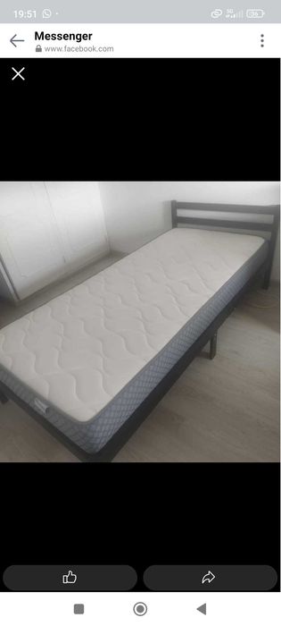 Cama de solteiro + colchão 90x200