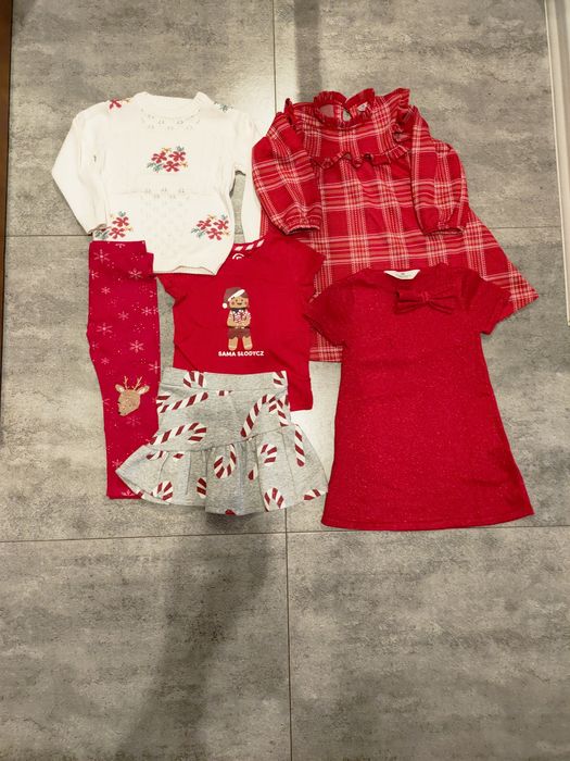 Komplet ubranek świątecznych Boże Narodzenie dla dziewczynki r. 98/1
