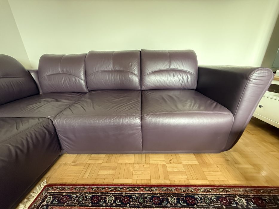 Narożnik skórzany kolor śliwka