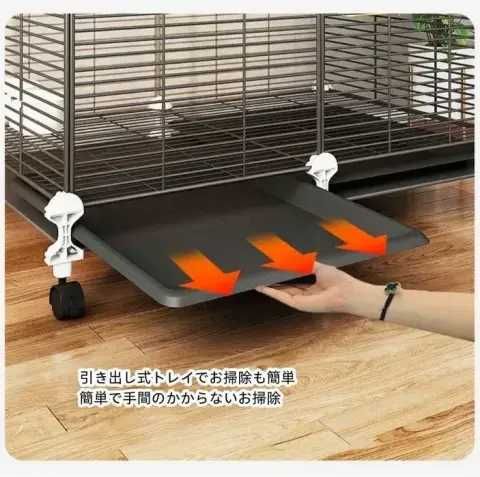 Металева клітка для птахів на колесах з аксесуарами 82х37х37см KP-82