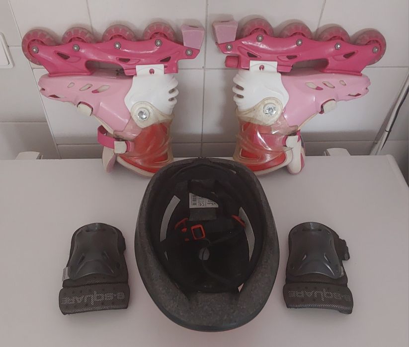PATINS 4 EM LINHA MAIS ACESSÓRIOS.Casa,Rua,Desporto,Exercitar,Jardim.