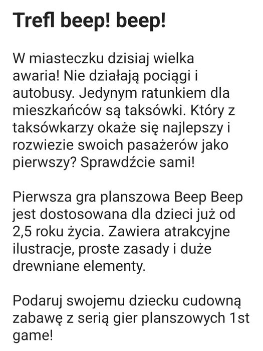 Trefl Beep beeb gra planszowa 2-3latka idealna