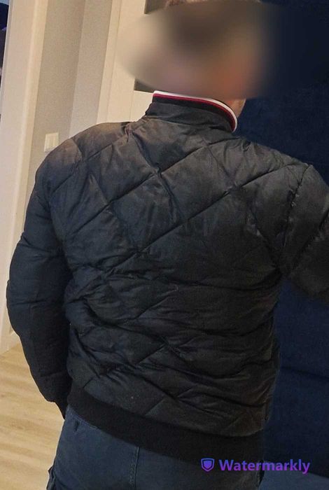 Kurtka bomber, Tommy Hilfiger Czarna Regular Fit | używana