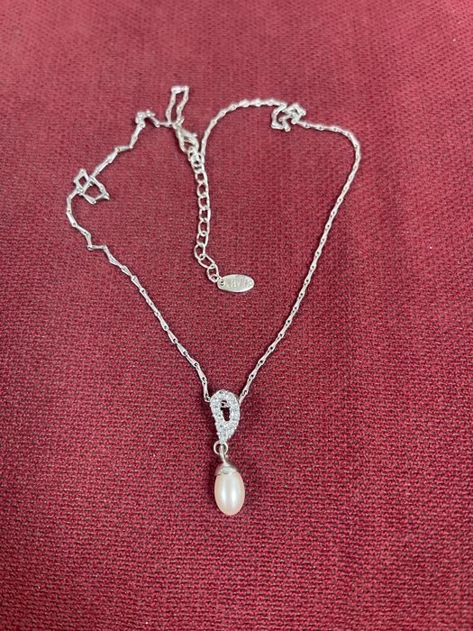 Stary Naszyjnik z Perłą Sygnowany