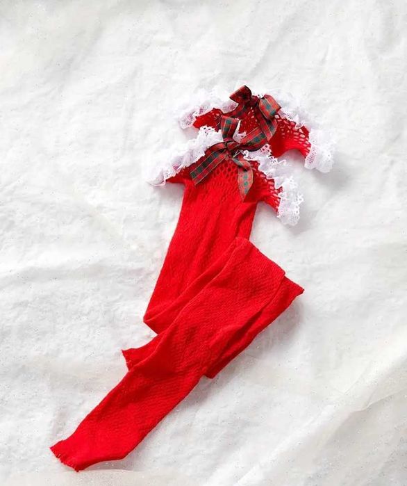 Новогодний эротический костюм Снегурочки с юбочкой и рожками