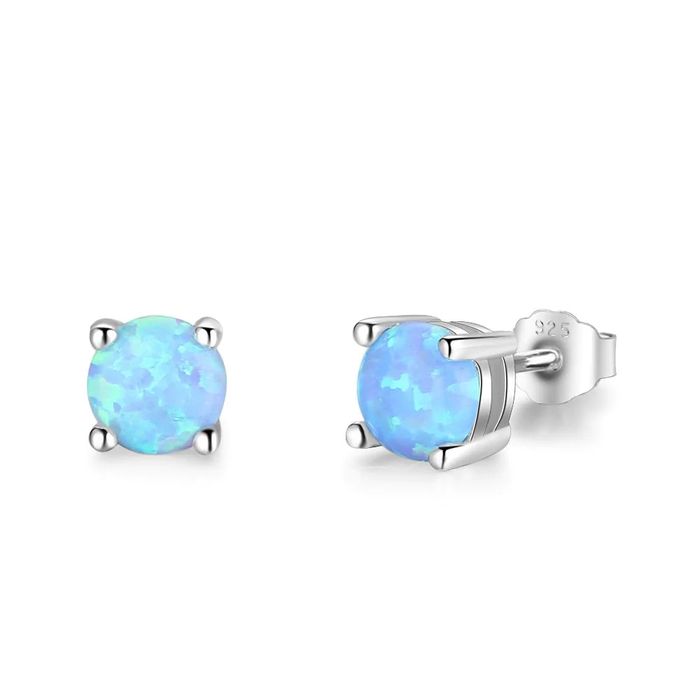 серьги серебро 925 пробы опал