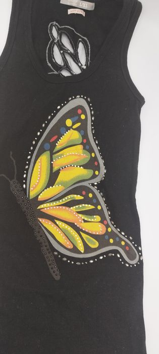 Bluzka damska na ramiączkach motyl