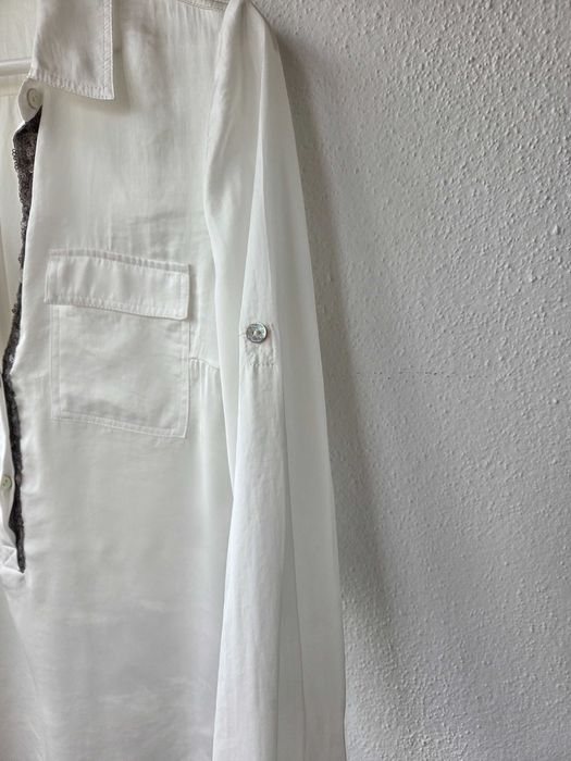 Blusa branca estilo camisa da Rabe, tamanho 38