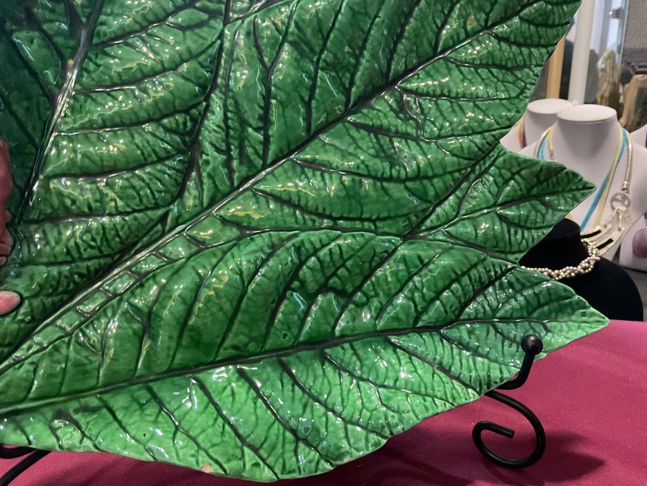 Bordalo Pinheiro folha com camarão faianças 33x28 cm