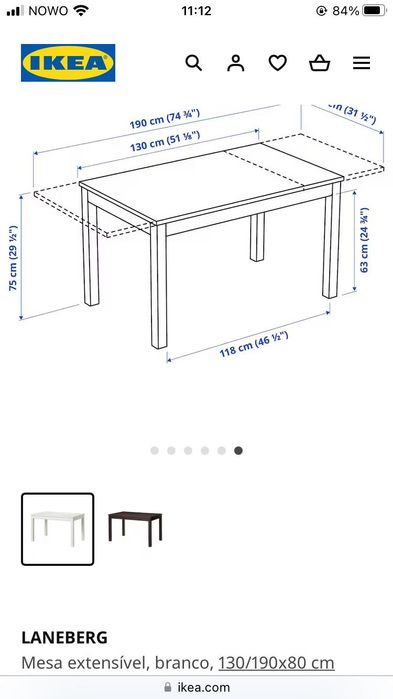 Mesa IKEA extensível branca