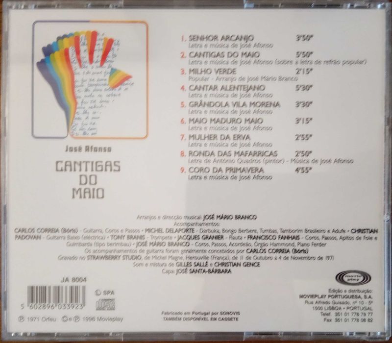 José Afonso	- - - - -		Cantigas do Maio	- - - - -	CD