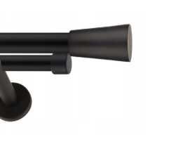 Karnisze Podwójne Pojedyncze Metalowe 19mm czarny mat classic loft