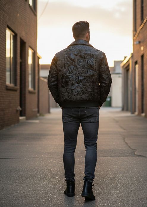 Couture J.Park skórzana bomberka unikat '90  vintage