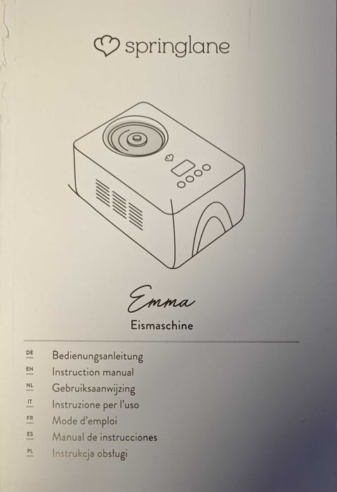 Máquina de Gelados c/ Compressor Springlane Emma (1.5L) – Como Nova + Extras