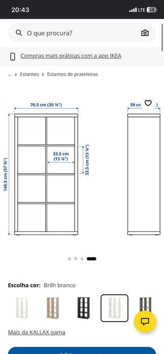 Estante branca do Ikea.
