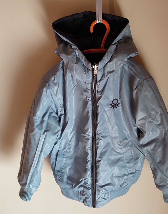 Blusão reversível Cinzento impermeável - Marca Benetton - 4 anos