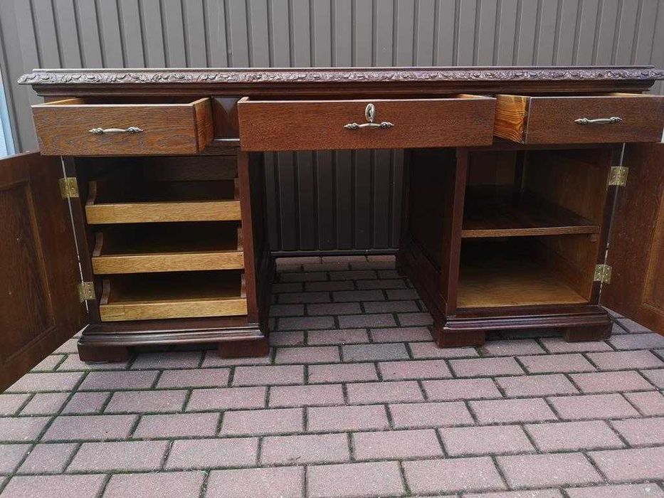 Biurko Dębowe Rozbieralne Jednostronne Stare Antyk Po Renowacji .