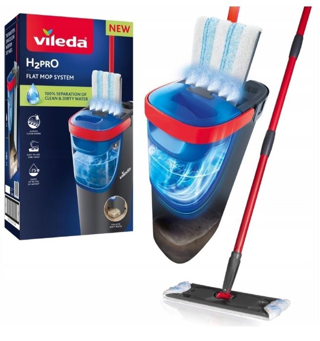 Nowy Mop płaski Vileda H2prO,zestaw super cena !!!