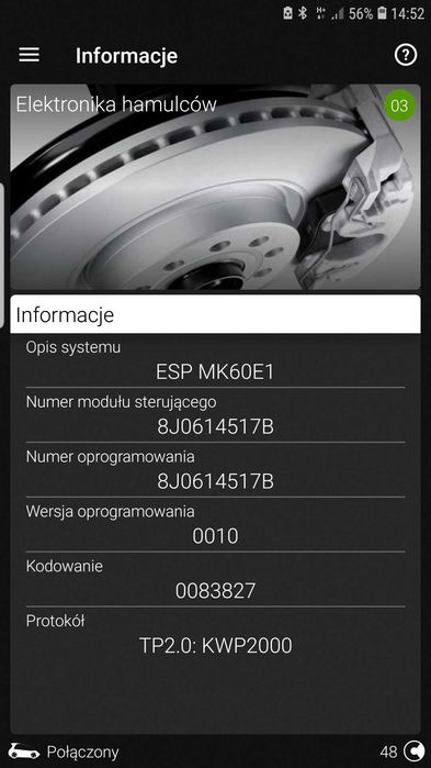 Audi TT 8J Lift Pompa ABS ESP