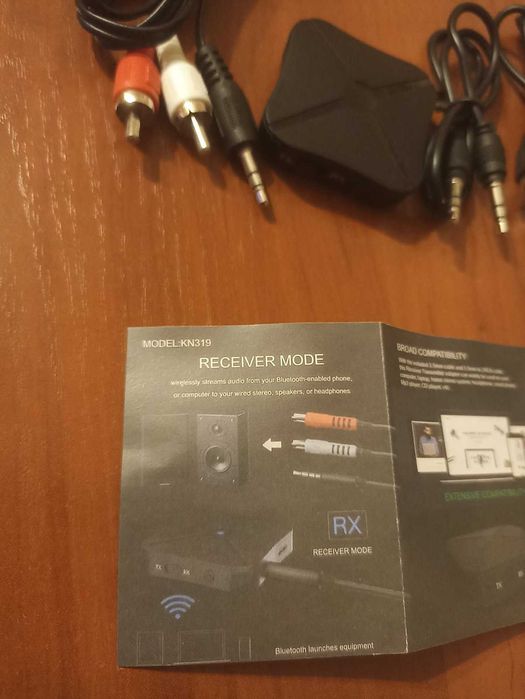 Блютуз Приемник, передатчик аудио AUX KN319 Bluetooth 4.2 Черный