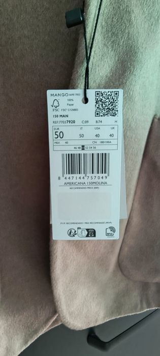 Nowa marynarka Mango – rozmiar 50