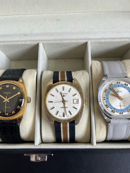 Zegarek vintage Lucerne Calendar Swiss Made z datownikiem