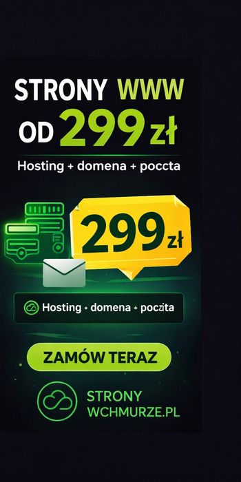 Strona internetowa WWW + hosting + domena + SSL + poczta 299 zl