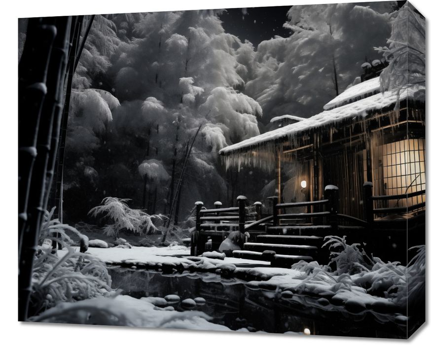 Obraz 60x50cm Tradycyjna Japońska Chatka