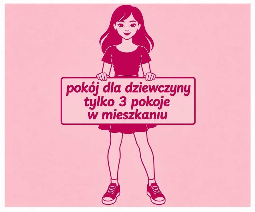 ładny duży nowy pokój 15m2 dla dziewczyny MIESZKANIE tylko 3 POKOJE - Rynek Wildecki - Wilda - blisko do Centrum Avenidy i Starego Browaru