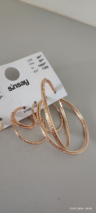 Kolczyki 3 pary pozłacane