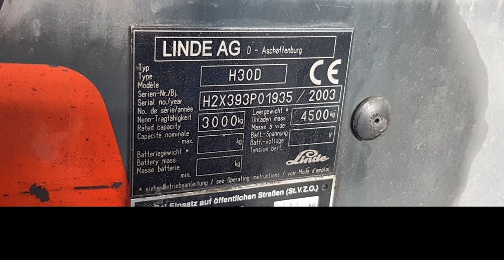 Wózek widłowy linde h30d pełna kabina diesel vw