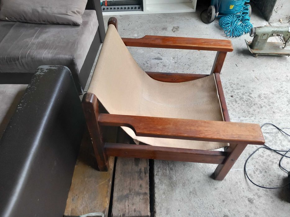 Fotel retro drewno stan dobry