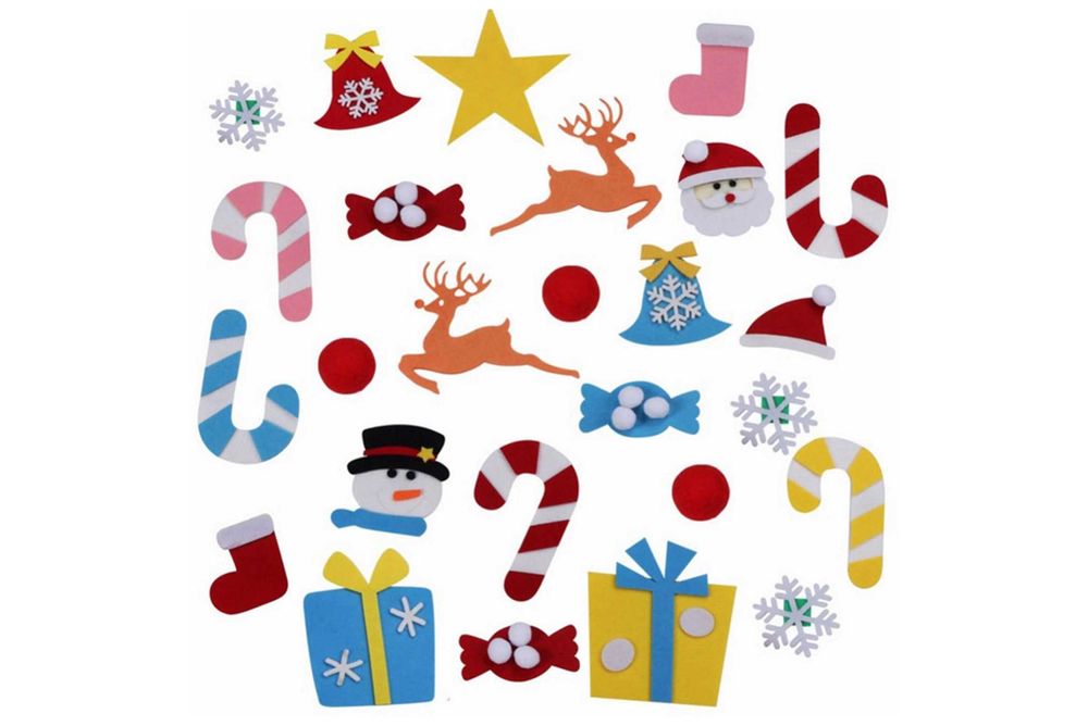 Ялинка з фетру з іграшками на липучках (21 шт), 95*70 см (HA-79)