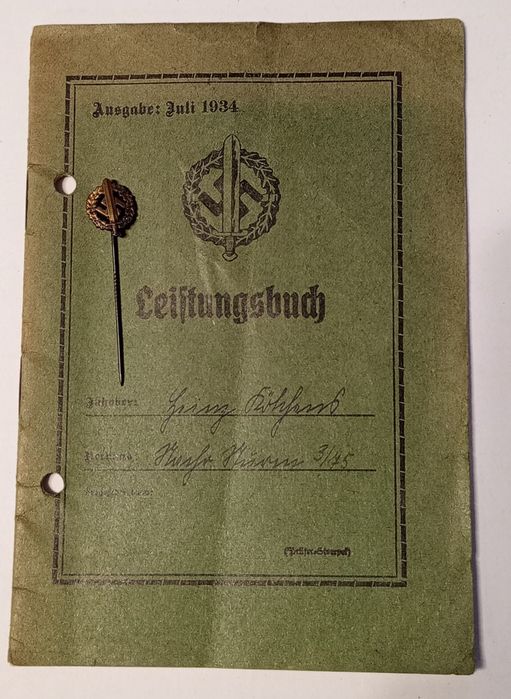 Militaria de Trincheira. Werhmatch S.A.documento e Pin