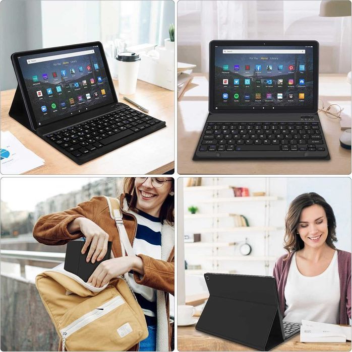 JADEMALL etui klawiatura do tabletu Amazon Fire HD 10 Plus bluetooth