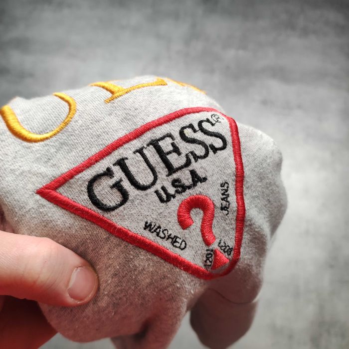 MĘSKA Bluza PREMIUM z Kapturem Bawełna Haft Logo Guess USA Hoodie