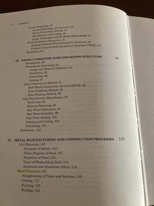 Livro de engenharia “Ship Production”