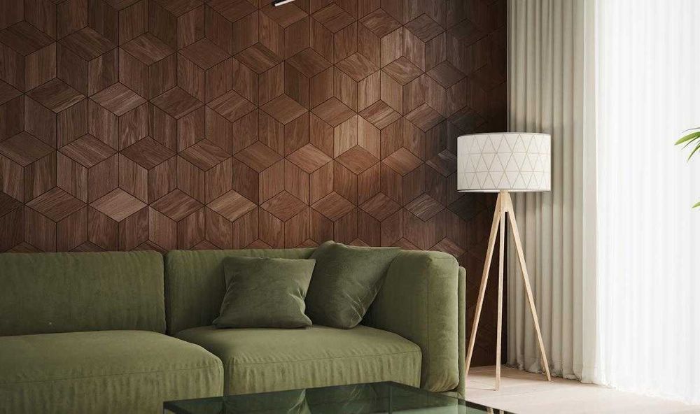 Dekor ścienny z drewna naturalnego jesion Thermory "Decor Rhomb"