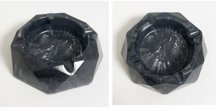 Стильная пепельница из эпоксидной смолы «Black Marble»