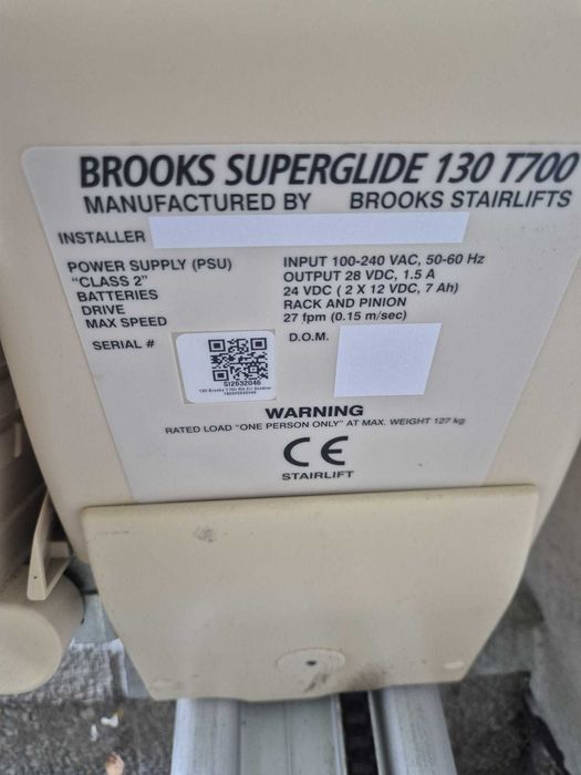 Winda schodowa zewnętrzna Brooks krzesło podnośnik inwalidzka prosta