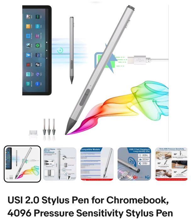 USI 2.0 активний стилус Arkidyn Plus | 4096 рівнів | USB-C | Новий