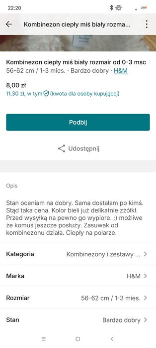 Kombinezon biały rozmair 56-62/68 male