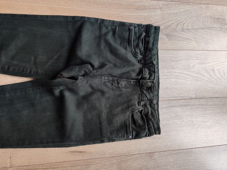 Ciemnozielone spodnie jeansowe rurki 34/36 DenimCo XS/S