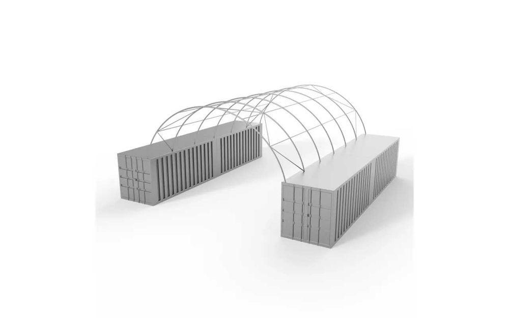 Zadaszenie, wiata kontenerowa 8x12m Solidna konstrukcja Gruba plandeka