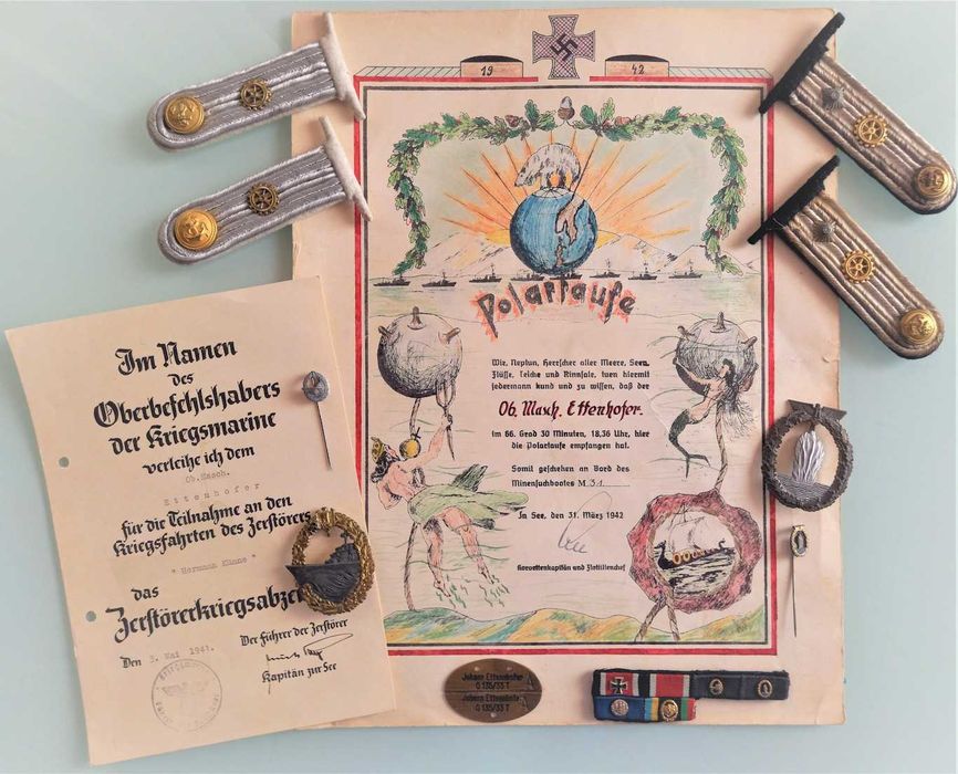 Zestaw odznaczeń z niszczyciela Hermann Künne, Kriegsmarine