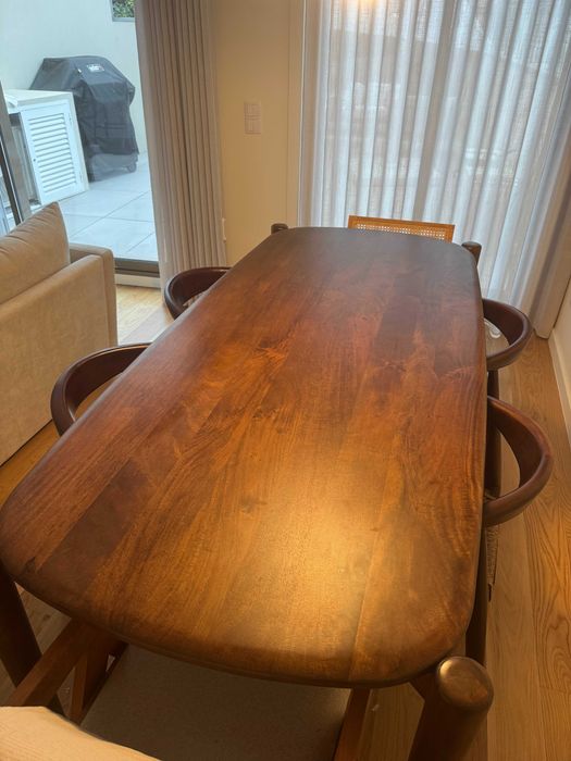 Mesa de jantar 200x90cm madeira manga